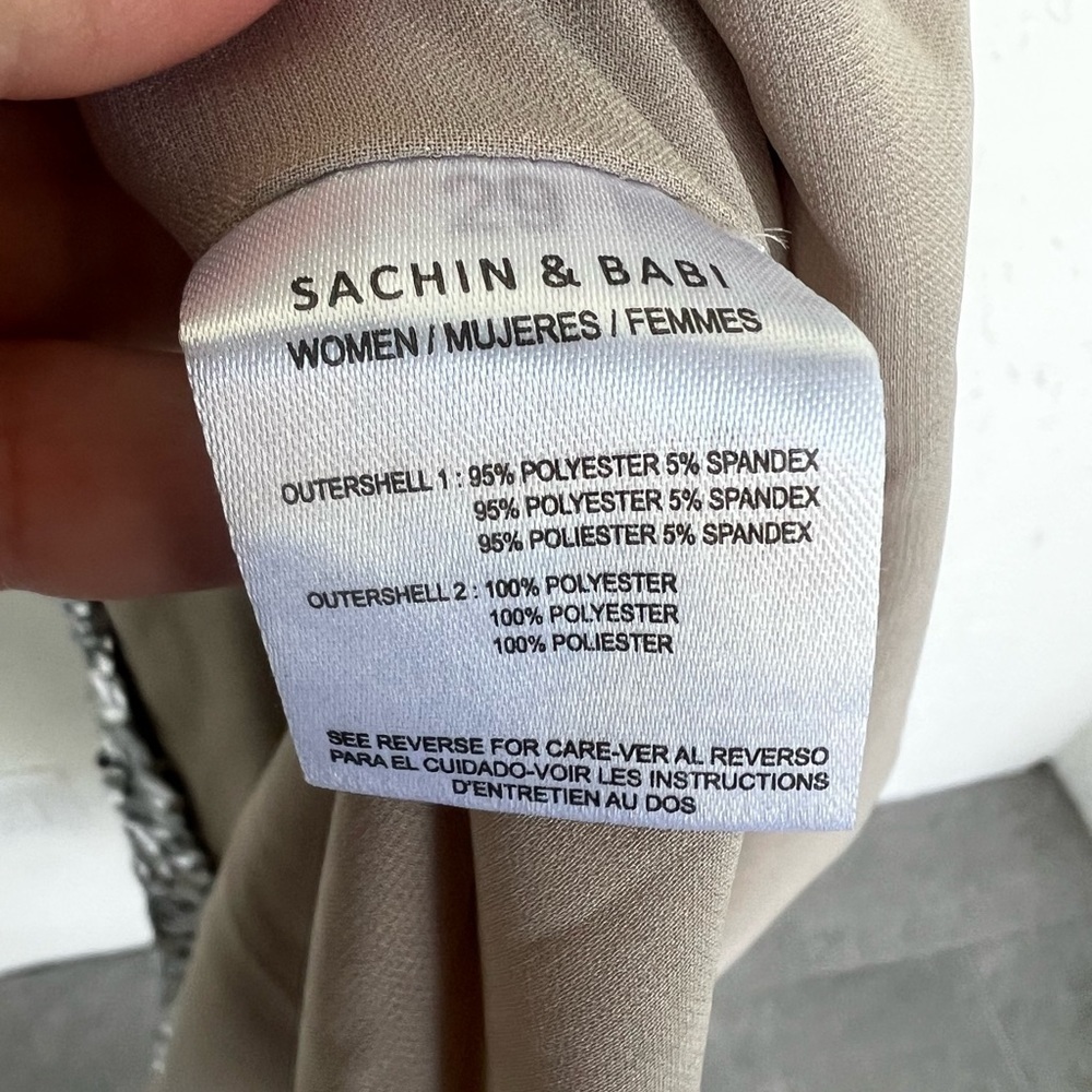 Sachin + Babi Gabby Sequin Evening Formal Gown in Silver Womens Size 8 NEW - Picture 10 of 10